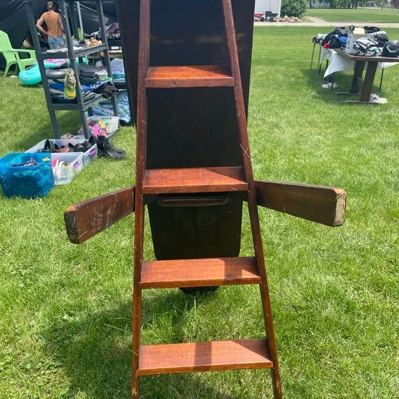 Vintage Primitive Wooden Antique Ironing Board Step Ladder - Picture 4 of 5